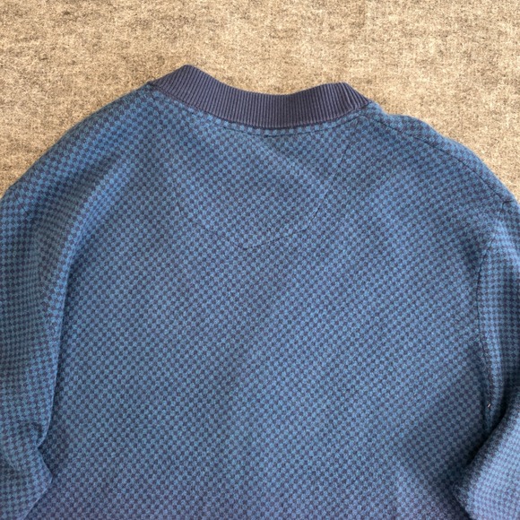 Robert Graham Cardigan Men XL Blue Fade Diamond Knit Button Down Grandpa Sweater - Picture 8 of 14